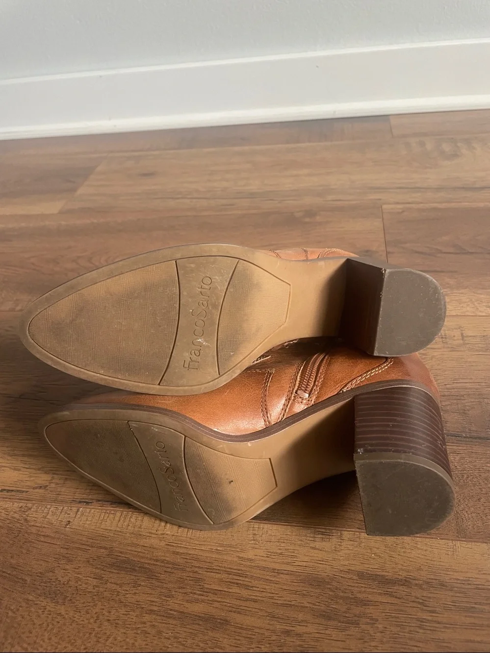 Franco Sarto Tan Leather Western Bootie Size 6.5